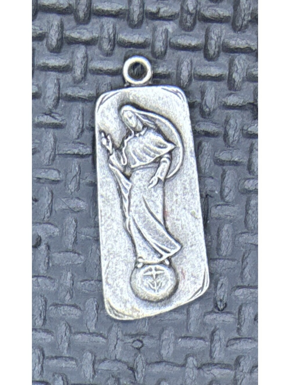 Rare Pewter Our Lady of Mental Peace Antaya Pendant Vintage Detail